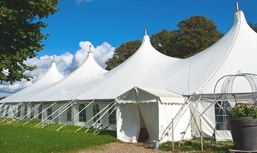 a line of sleek and modern portable restrooms ready for use at an upscale corporate event in Glen Ellen, CA